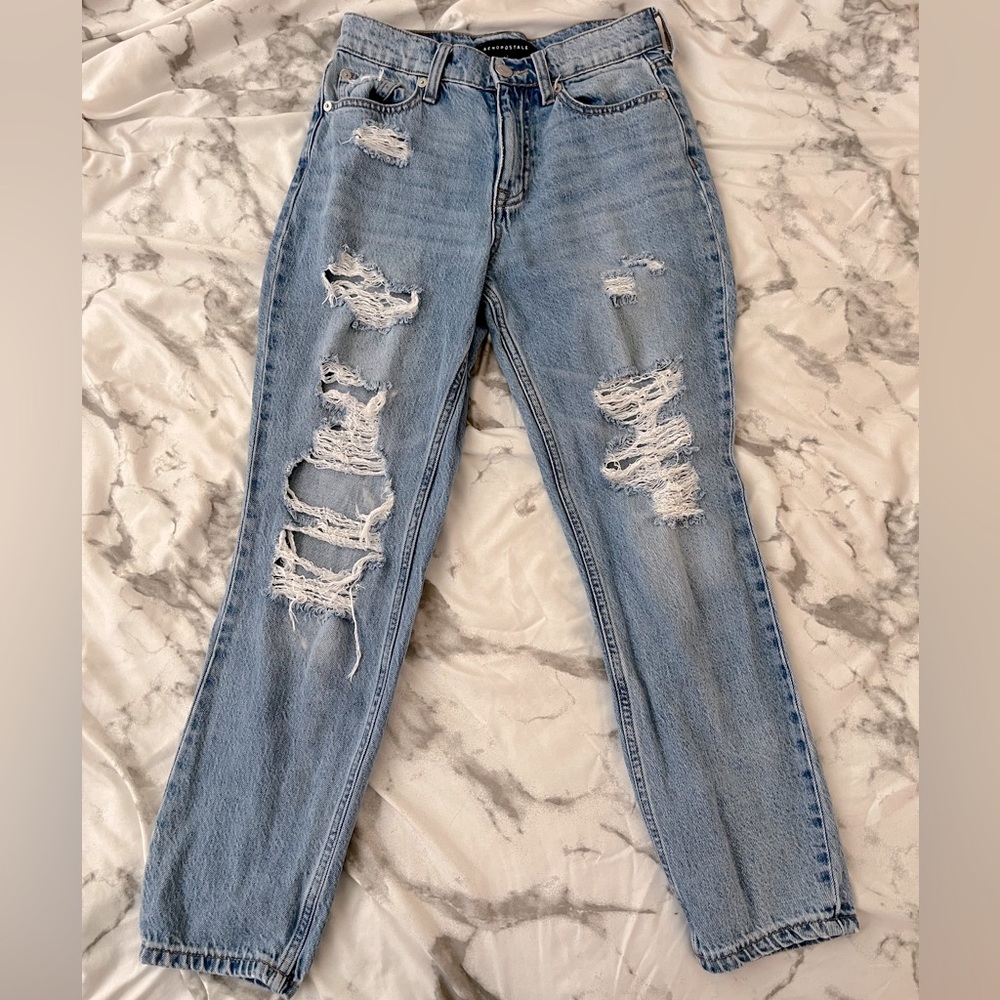 Blue Aeropostale Mom Jean Size 0